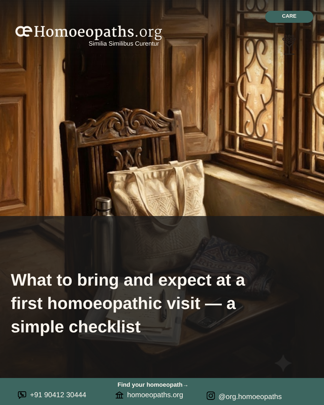What to bring and expect at a first homoeopathic visit — a simple checklist | Homoeopaths.org